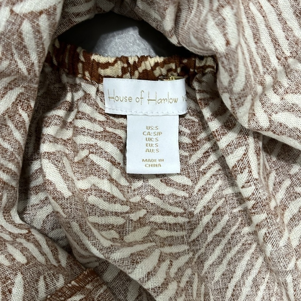 House of Harlow Leaf Print Tie Back Sundress  Mini Size Small - Picture 7 of 9